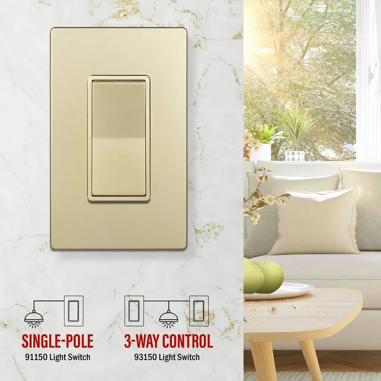 3-Way Decorator Switch Gold Finish