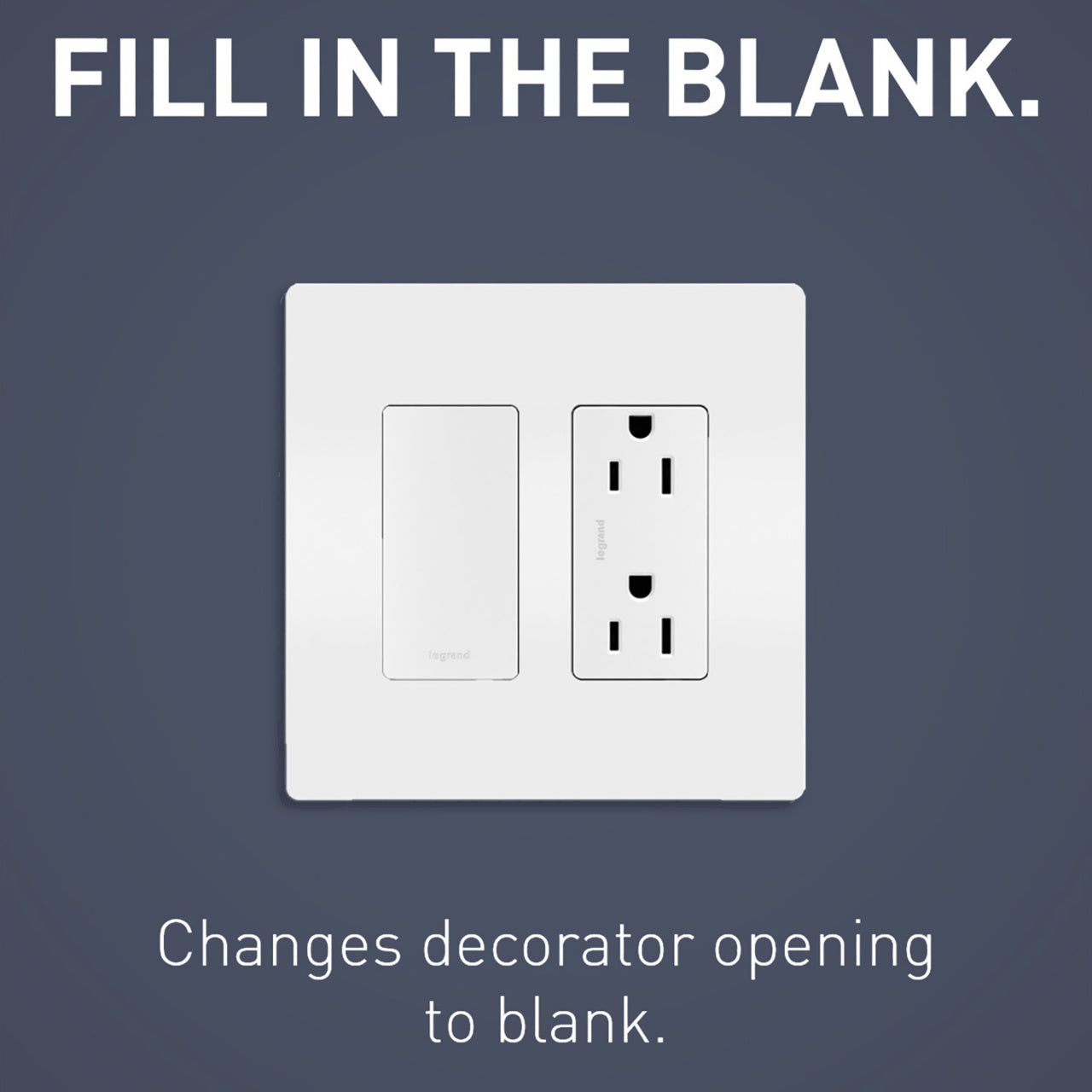1-Gang Decorator Blank Adapter Insert Matte White Finish