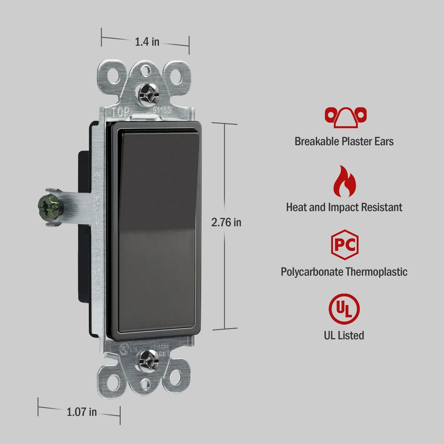 3-Way Decorator Switch Dark Bronze Finish