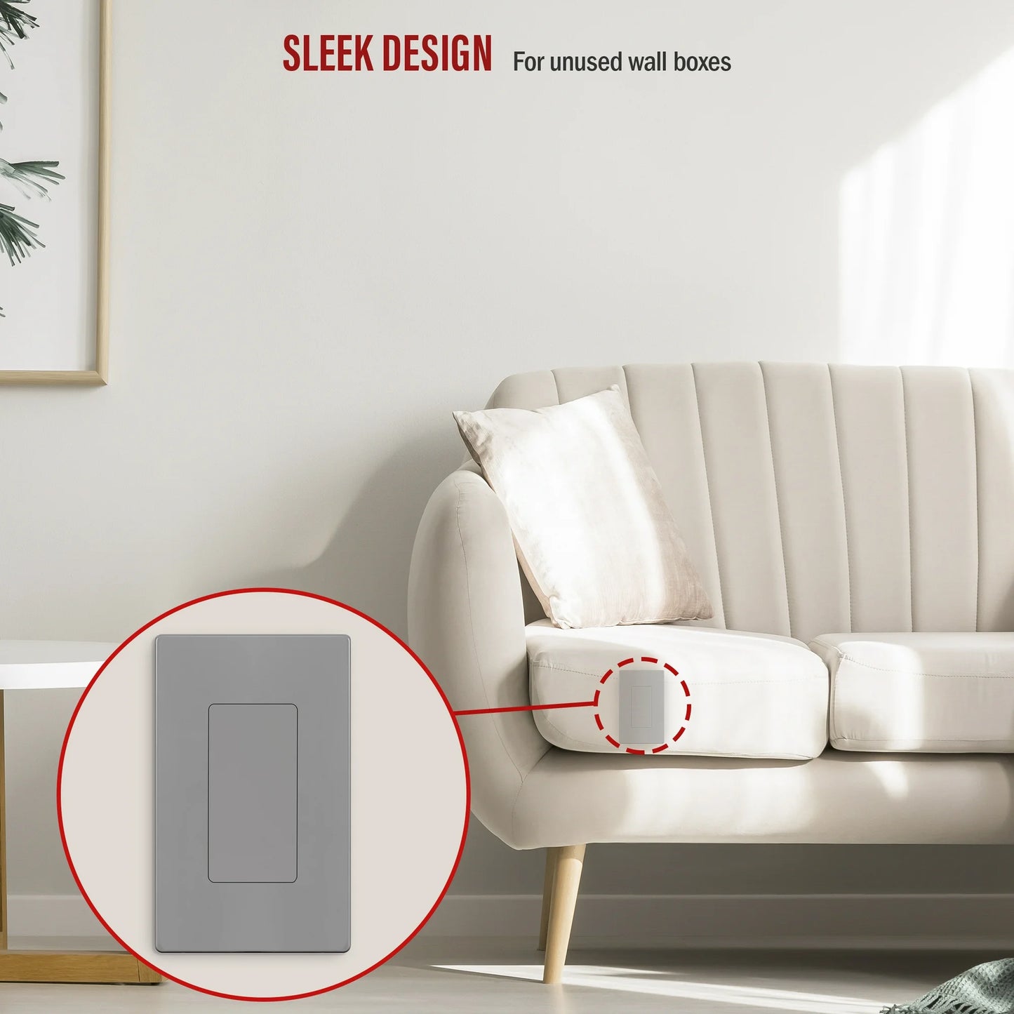 1-Gang Decorator Blank Adapter Insert Glossy Gray Finish