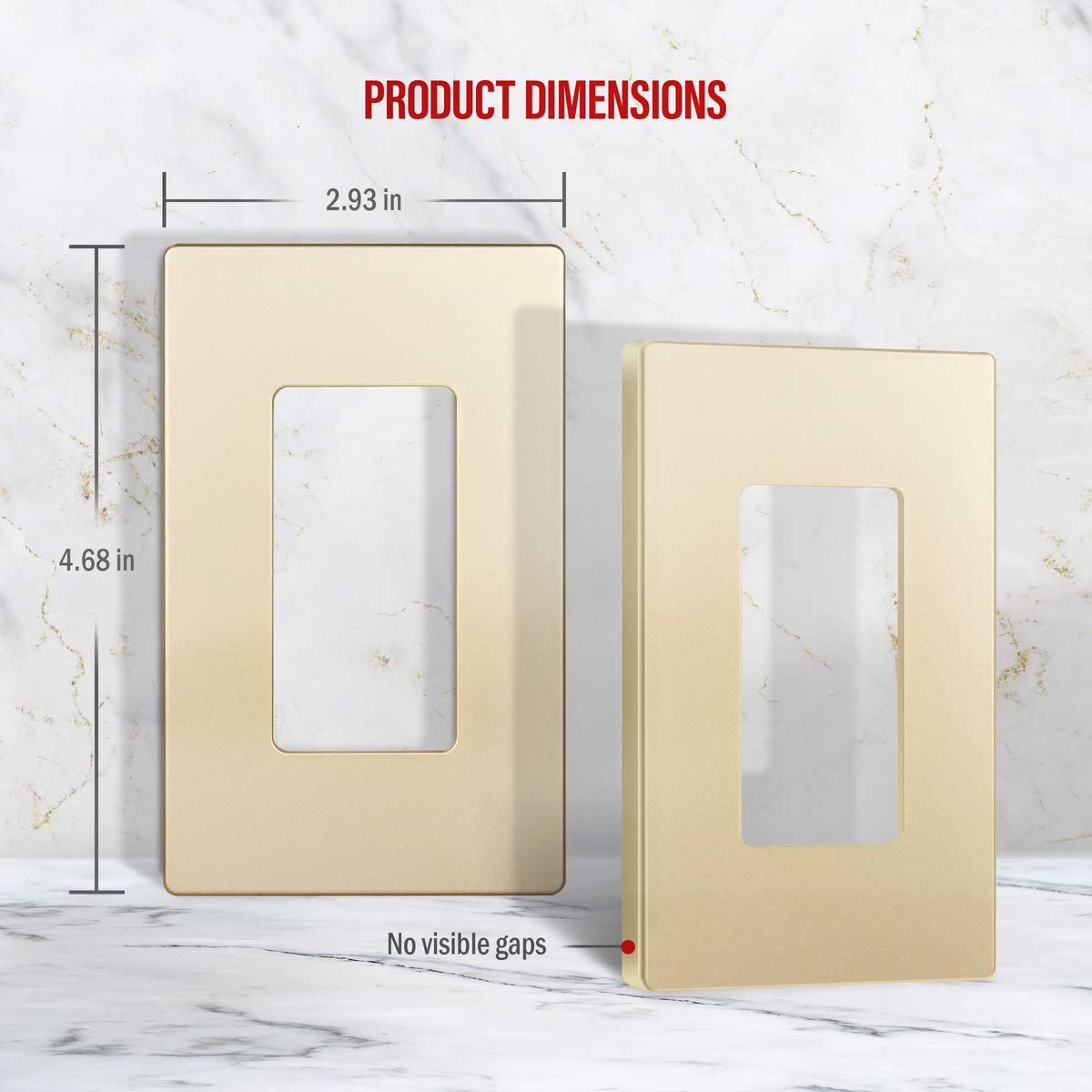 Screwless Decorator One-Gang Wall Plate Gold Finish
