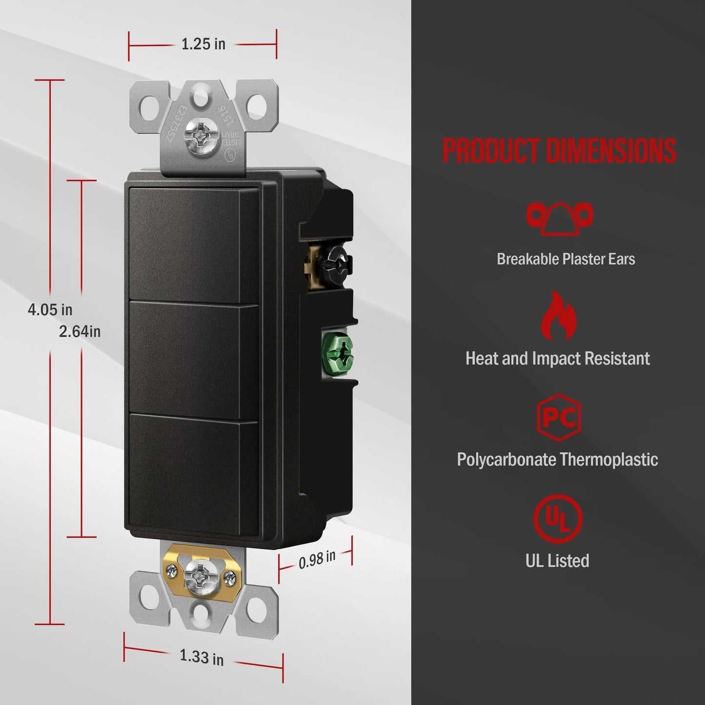 Triple Rocker Decorator Switches Combination Device Dark Bronze Finish