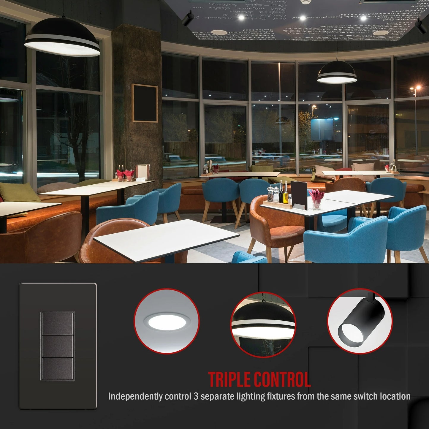 Triple Rocker Decorator Switches Combination Device Dark Bronze Finish