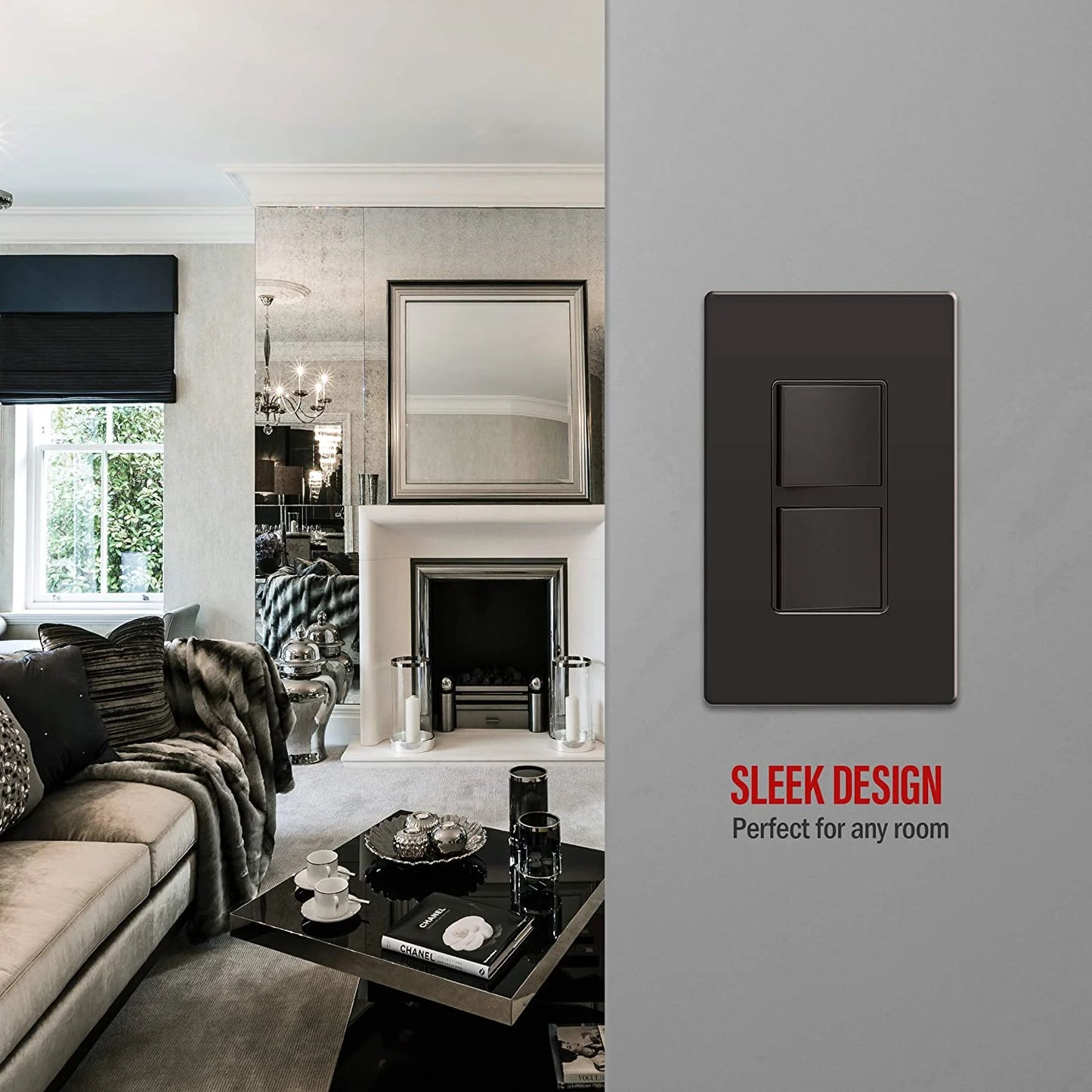 Two Single Pole Decorator Switches Combination Device Dark Bronze Finish