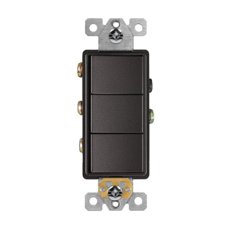 Triple Rocker Decorator Switches Combination Device Dark Bronze Finish