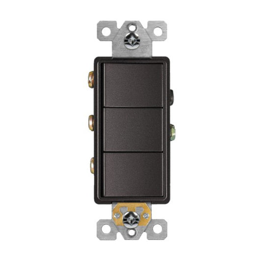 Triple Rocker Decorator Switches Combination Device Dark Bronze Finish