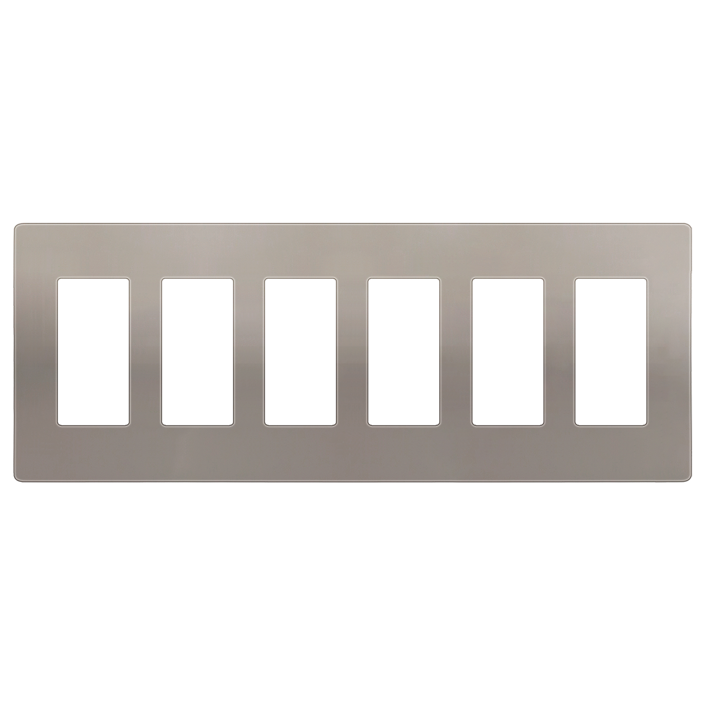 Screwless Decorator Six-Gang Wall Plate Nickel Finish