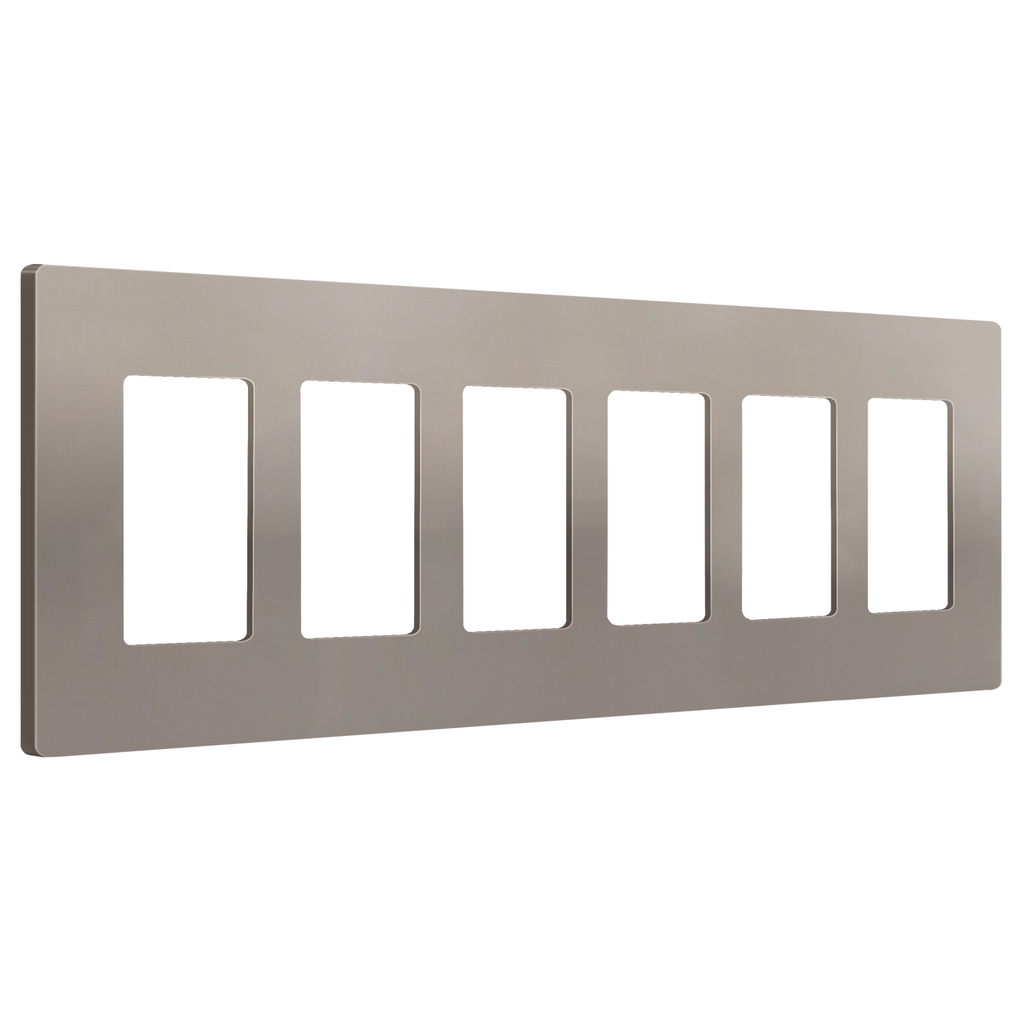 Screwless Decorator Six-Gang Wall Plate Nickel Finish