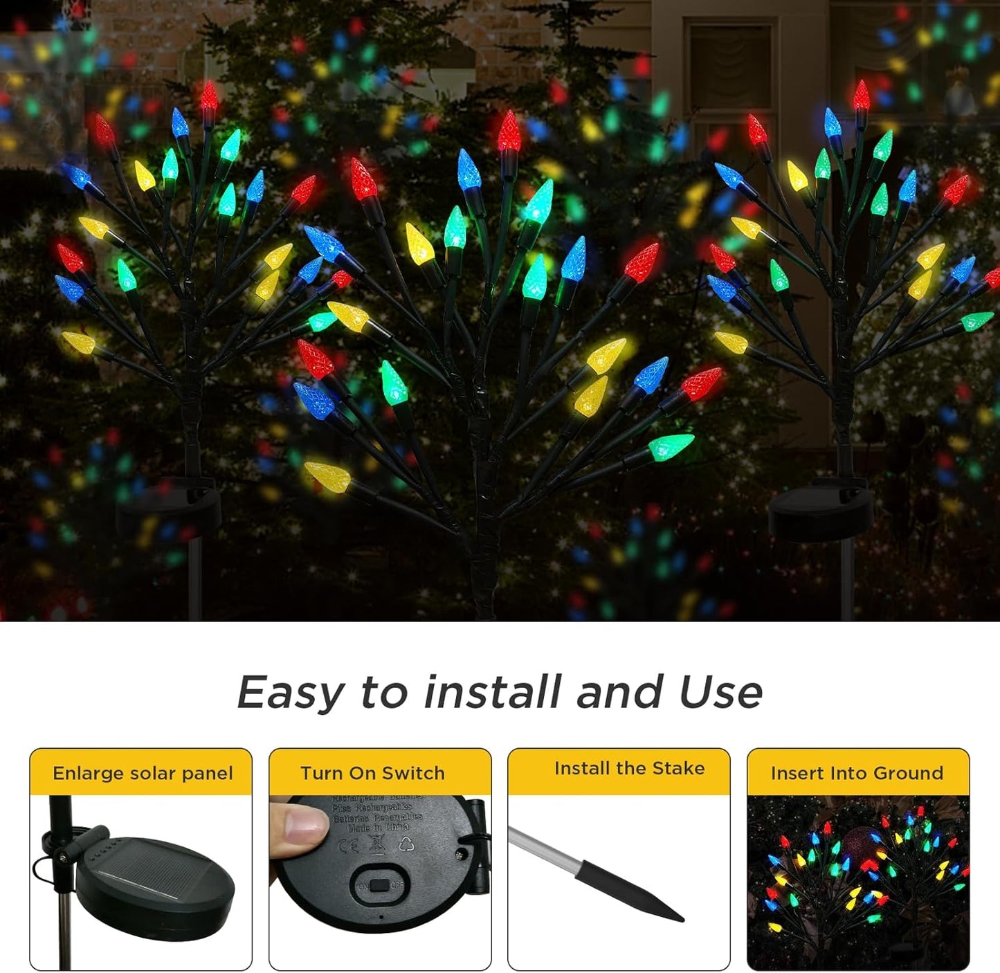 Solar 20-Head Strawberry Tree Light (1 pc)