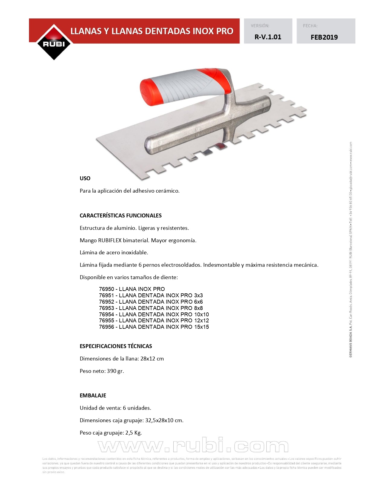 RUBI STAINLESS JAG. TROWEL 12X12 28 PRO