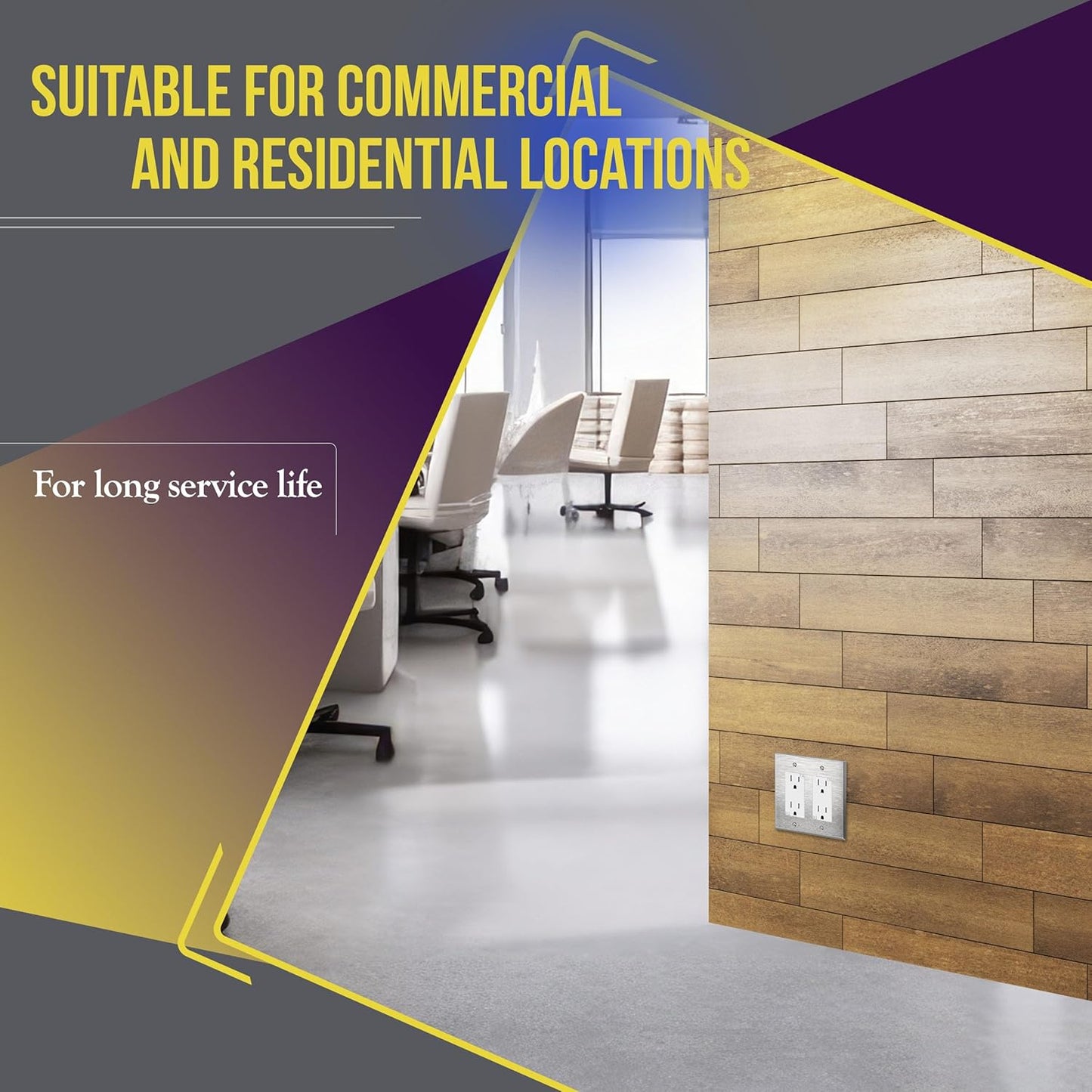 Self-Grounding 15A Decorator Duplex Receptacle Glossy White Finish