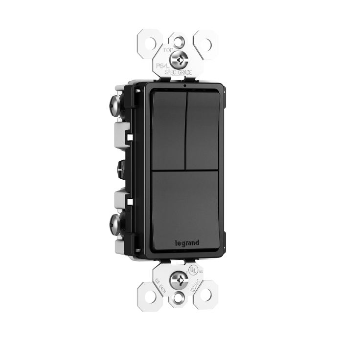 Triple Rocker Decorator Switches Combination Device Matte Black Finish
