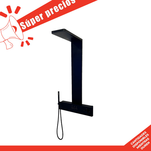 Thermostatic Stainless Steel Wall Hung Shower Panel System Matte Black Finish