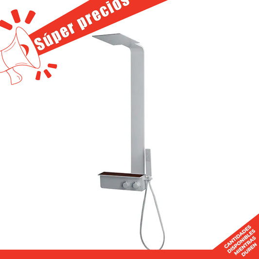 Thermostatic Stainless Steel Wall Hung Shower Column System Matte White Finish