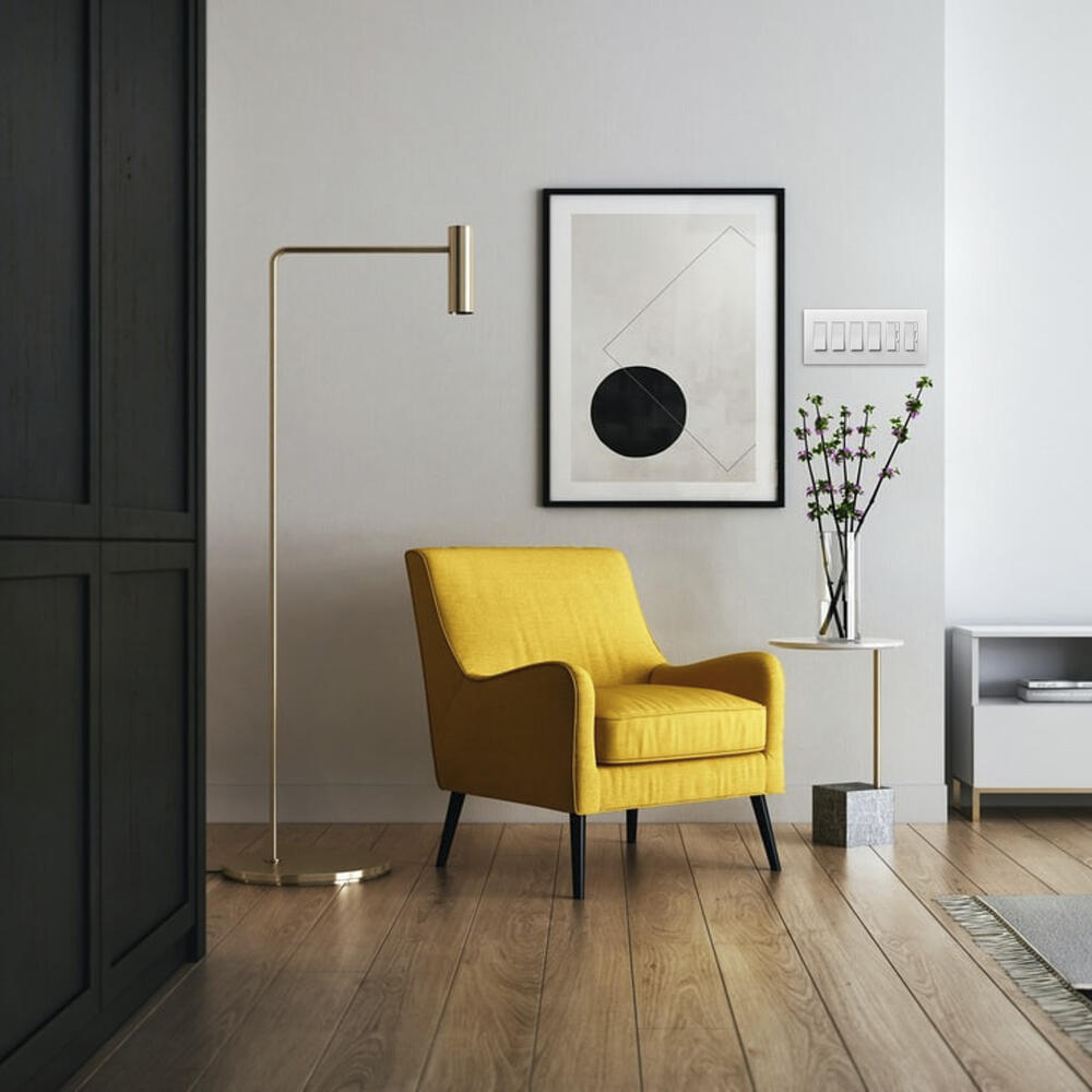 Screwless Decorator Six-Gang Wall Plate Matte White Finish