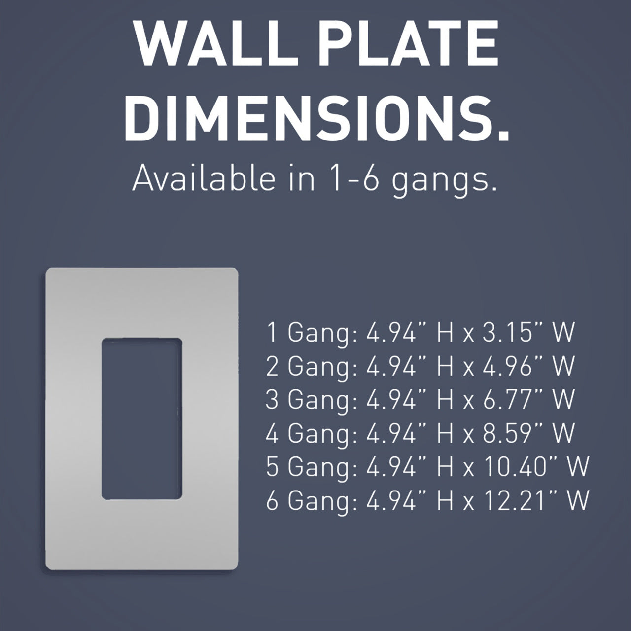 Screwless Decorator One-Gang Wall Plate Matte Gray Finish
