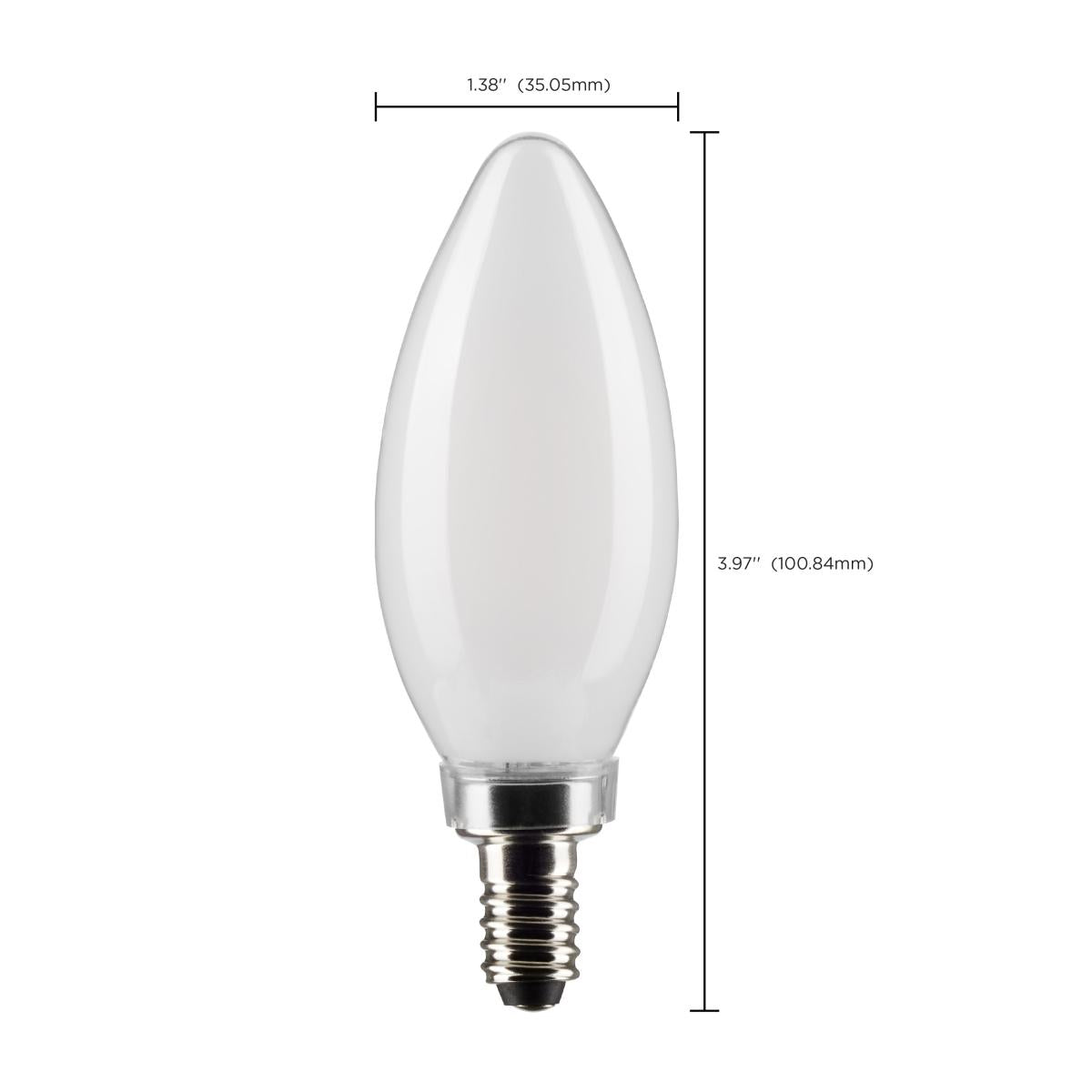LED B11 5.5W Frosted/ Dimmable 120 Volt/ E12 Candelabra base/ 500 Lumens