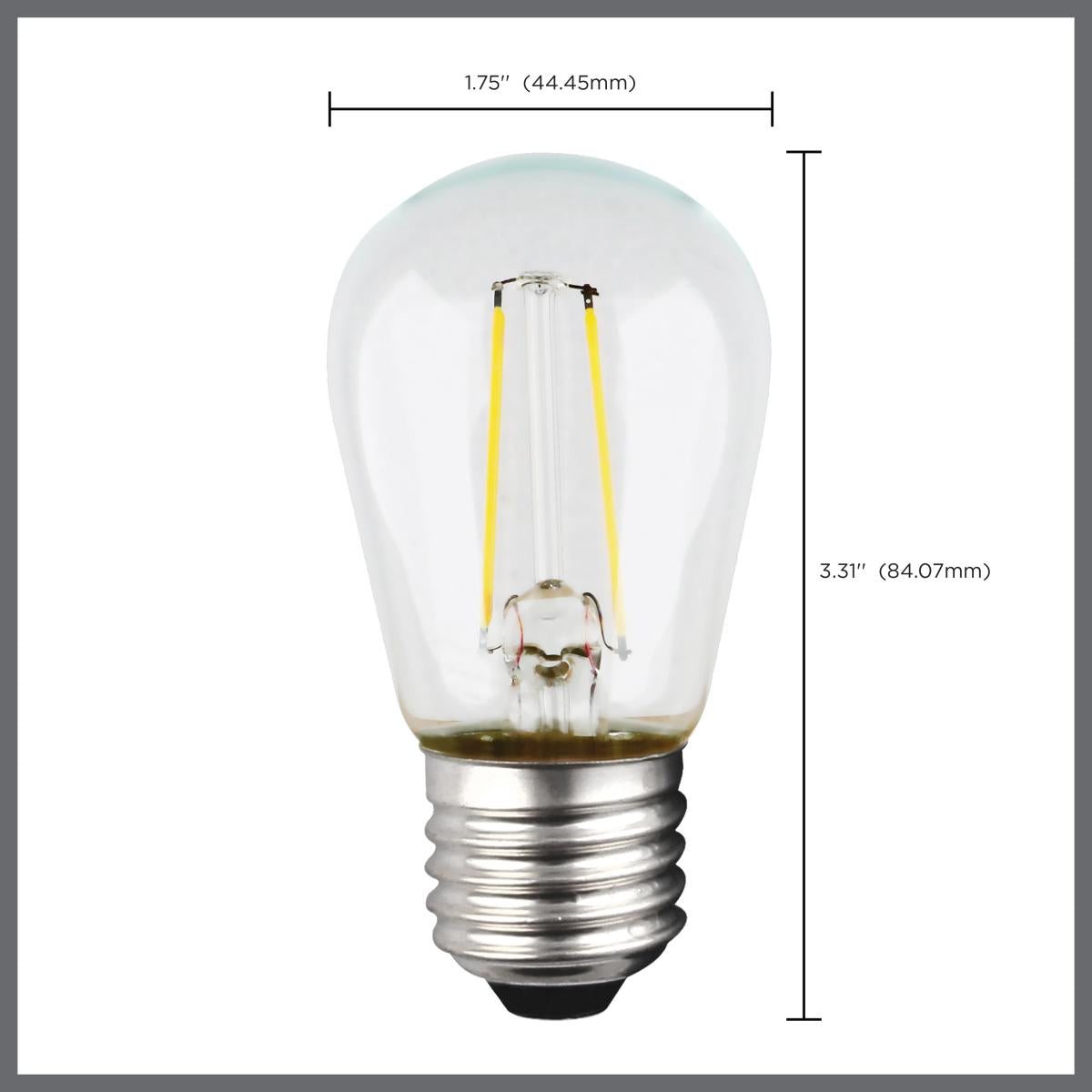LED S14 1W Clear/ Non- Dimmable 120 Volt/ E26 Medium base/ 100 Lumens/ 2700K