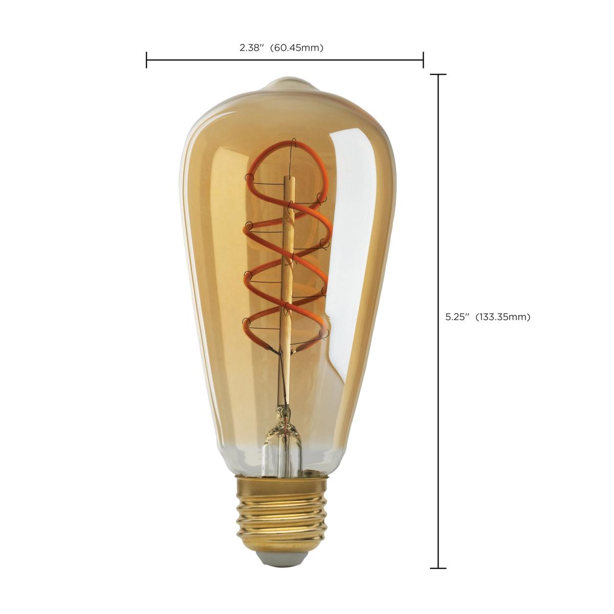 LED ST19 4.5W Amber/ Dimmable 120 Volt / E26 Medium Base/ 240 Lumens/ 2000K