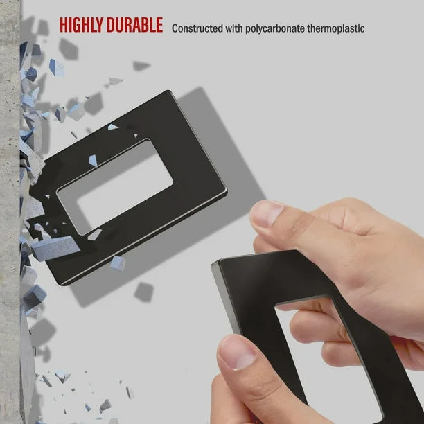 Screwless Decorator One-Gang Wall Plate Dark Bronze Finish