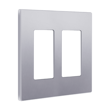 Screwless Decorator Two-Gang Wall Plate Silver Finish