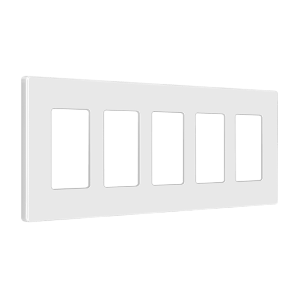 Screwless Decorator Six-Gang Wall Plate Glossy White Finish