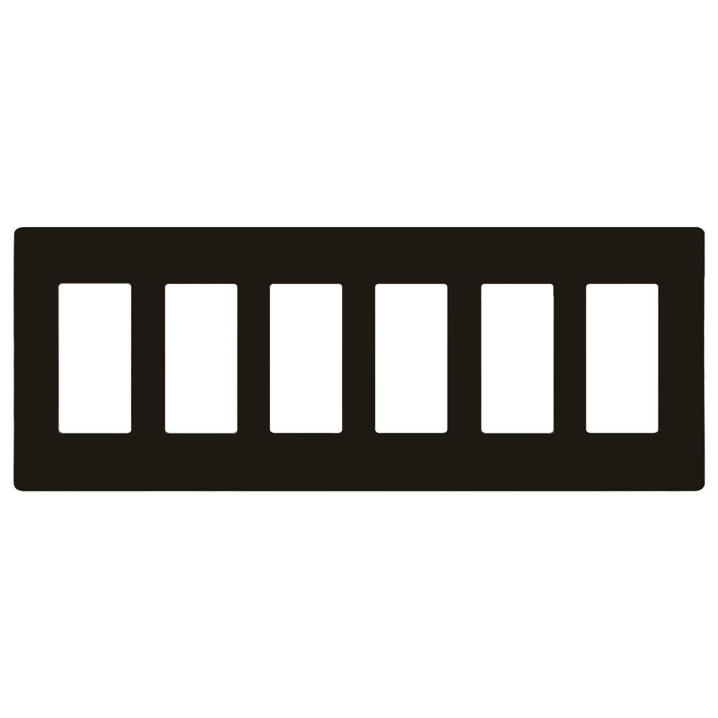 Screwless Decorator Six-Gang Wall Plate Dark Bronze Finish