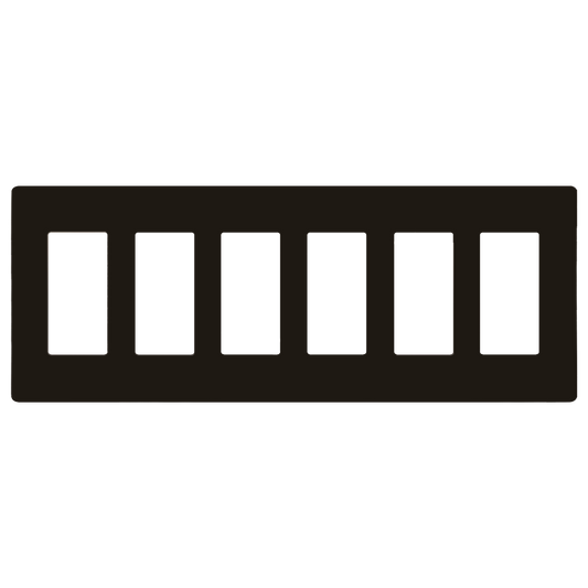 Screwless Decorator Six-Gang Wall Plate Dark Bronze Finish