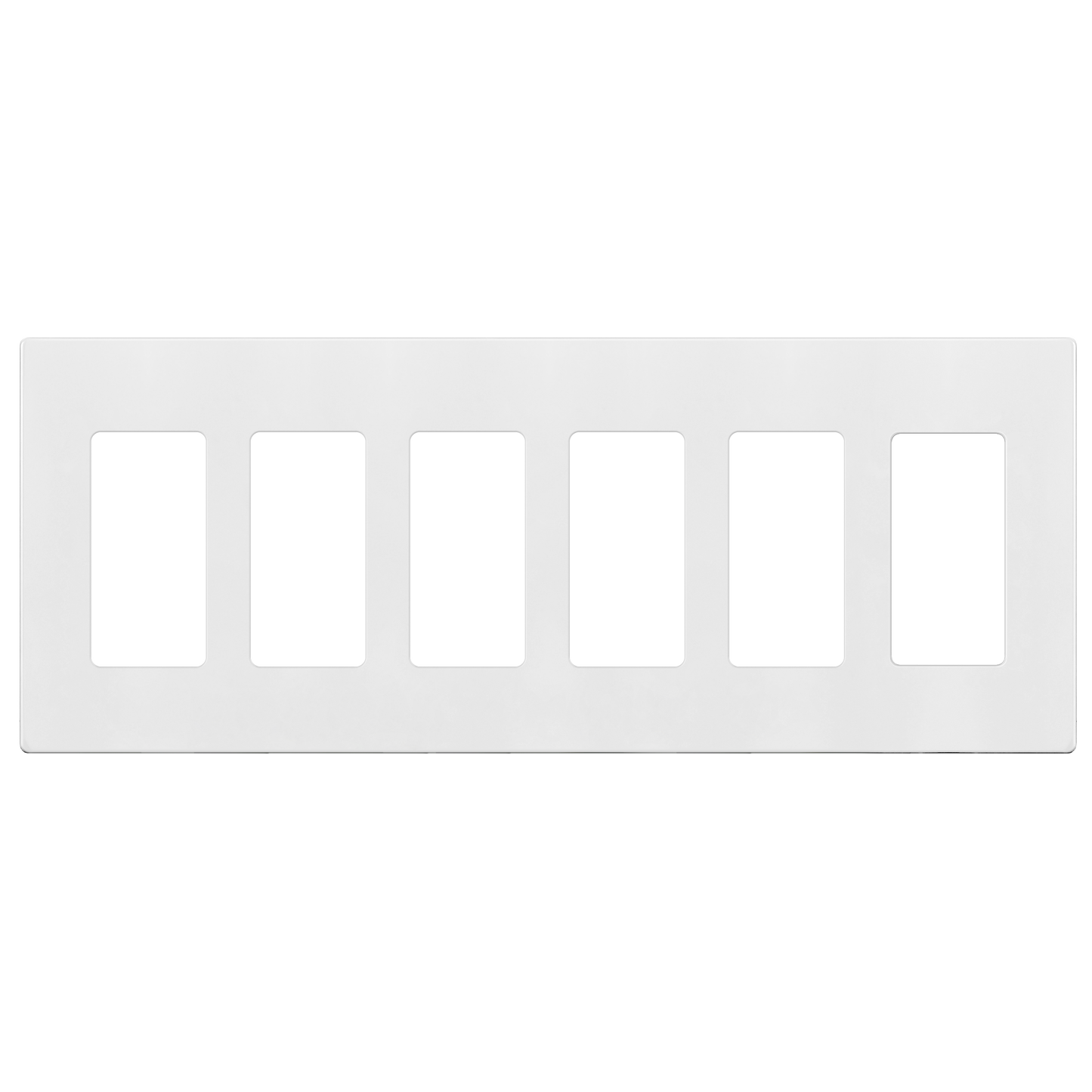 Screwless Decorator Six-Gang Wall Plate Glossy White Finish