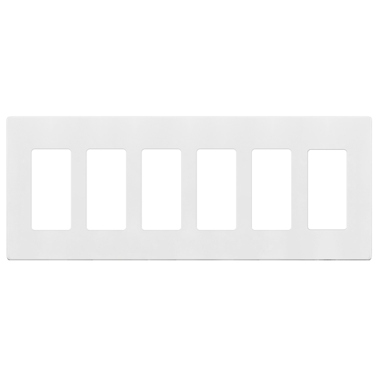 Screwless Decorator Six-Gang Wall Plate Glossy White Finish