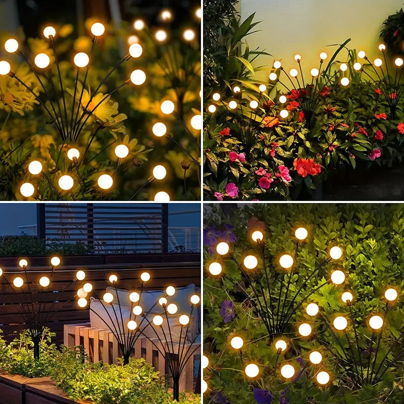 Solar 10LED Firefly Light String Warm White 3000K Set of 2pcs