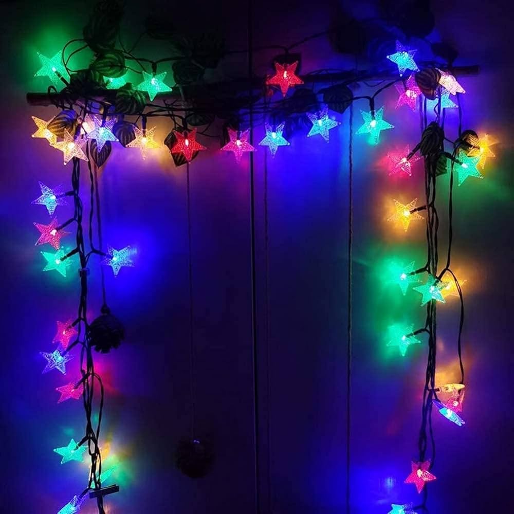 Solar String Light 20LED Pentagram RGB 17ft