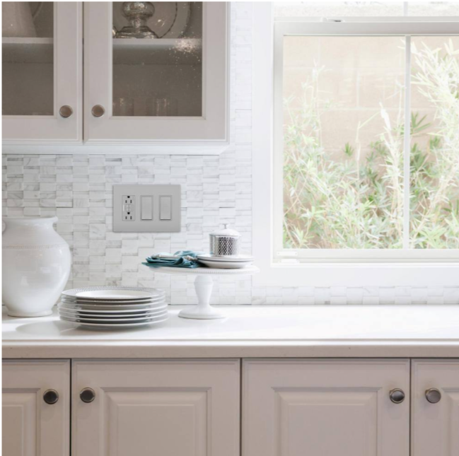 Screwless Decorator Three-Gang Wall Plate Matte Gray Finish