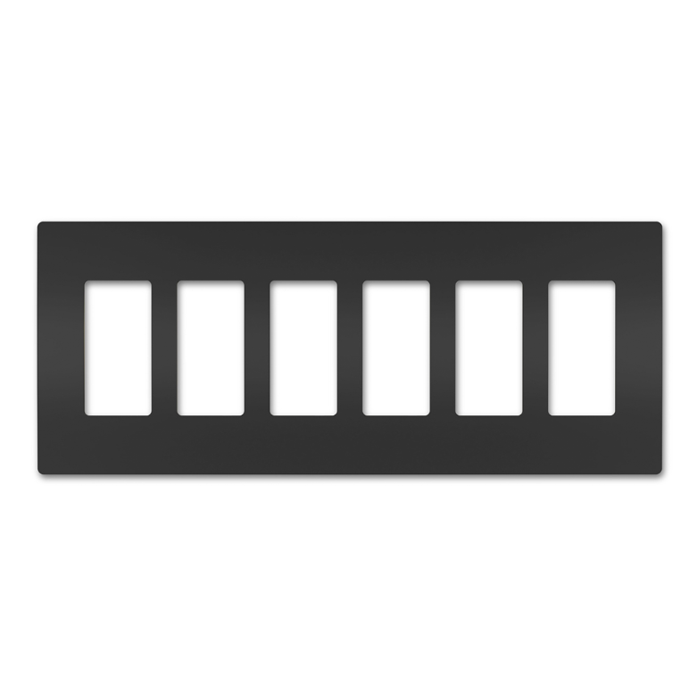 Screwless Decorator Six-Gang Wall Plate Matte Black Finish