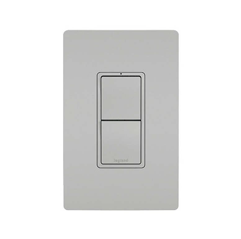 Two Single Pole Decorator Switches Combination Device Matte Gray Finish