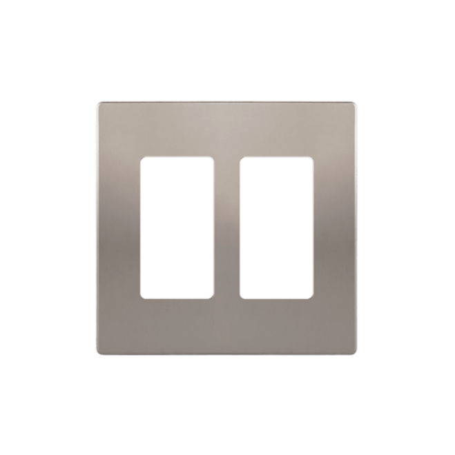 Screwless Decorator Two-Gang Wall Plate Nickel Finish