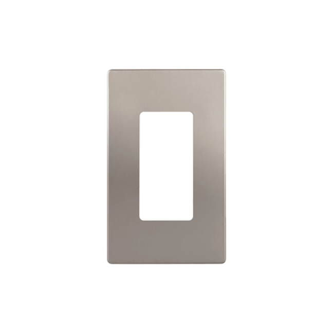 Screwless Decorator One-Gang Wall Plate Nickel Finish