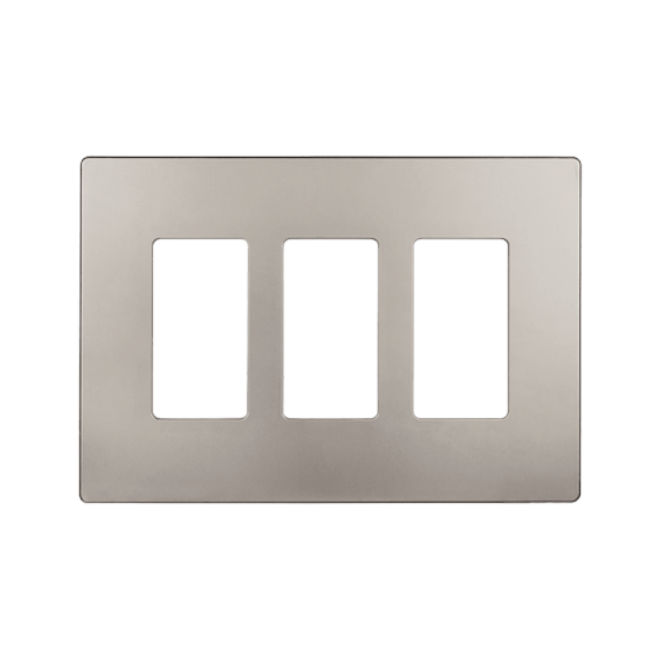 Screwless Decorator Three-Gang Wall Plate Nickel Finish