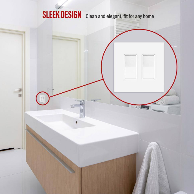 3-Way Decorator Switch Glossy White Finish