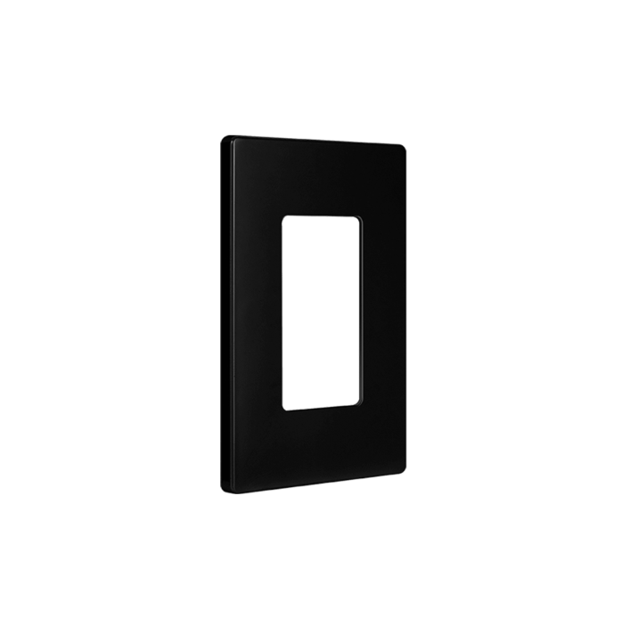 Screwless Decorator One-Gang Wall Plate Glossy Black Finish