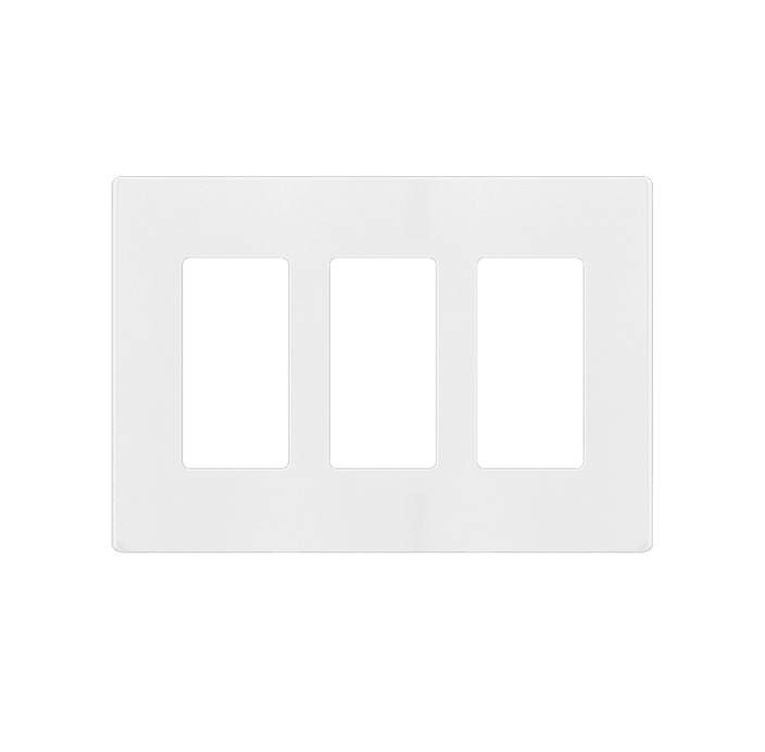 Screwless Decorator Three-Gang Wall Plate Glossy White Finish