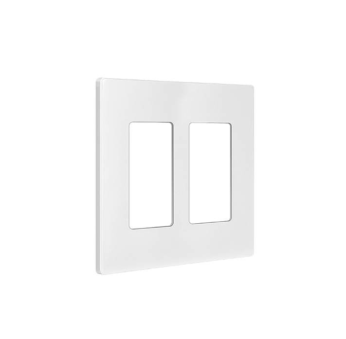 Screwless Decorator Two-Gang Wall Plate Glossy White Finish