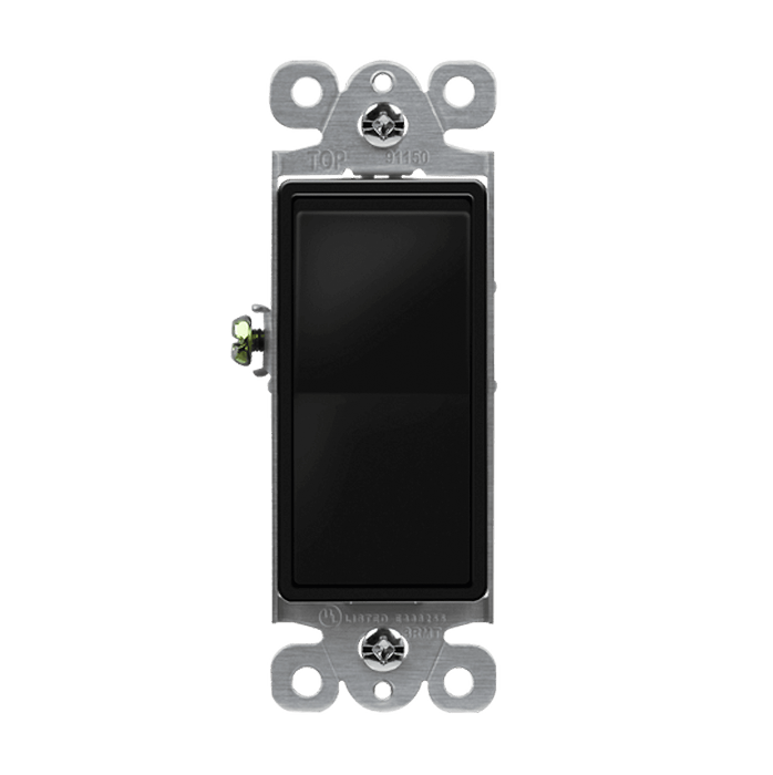 Single Pole Decorator Switch Glossy Black Finish