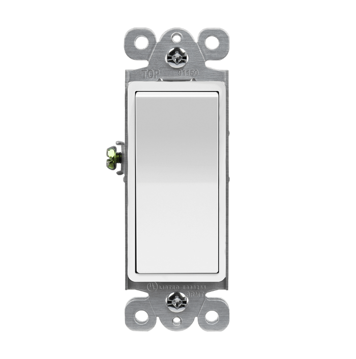Single Pole Decorator Switch Glossy White Finish