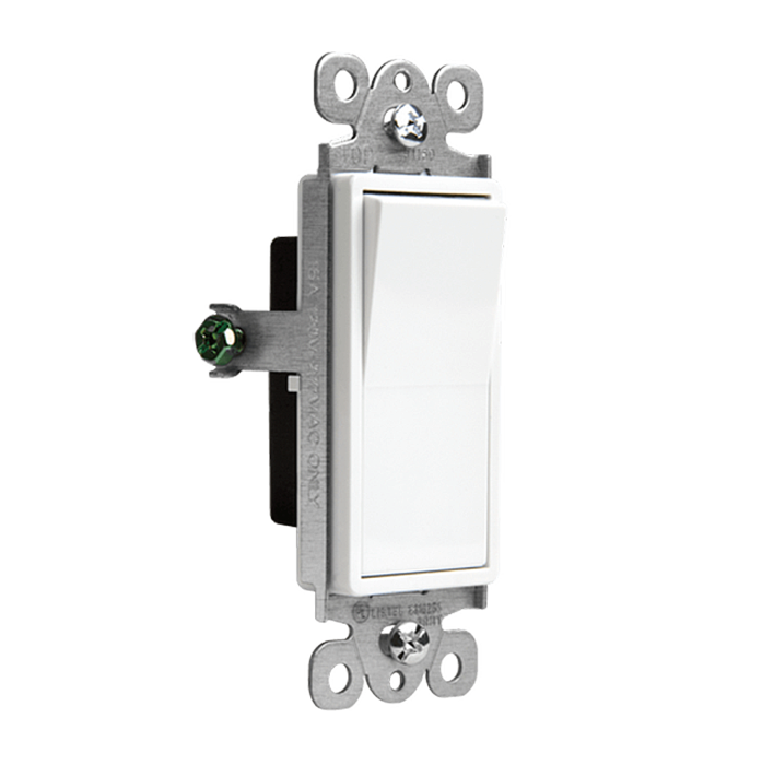 Single Pole Decorator Switch Glossy White Finish