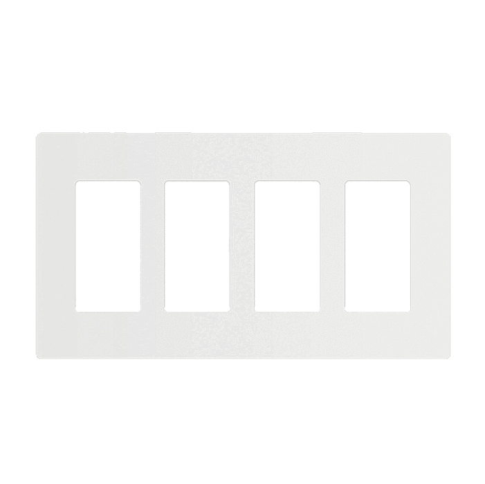 Screwless Decorator Four-Gang Wall Plate Glossy White Finish