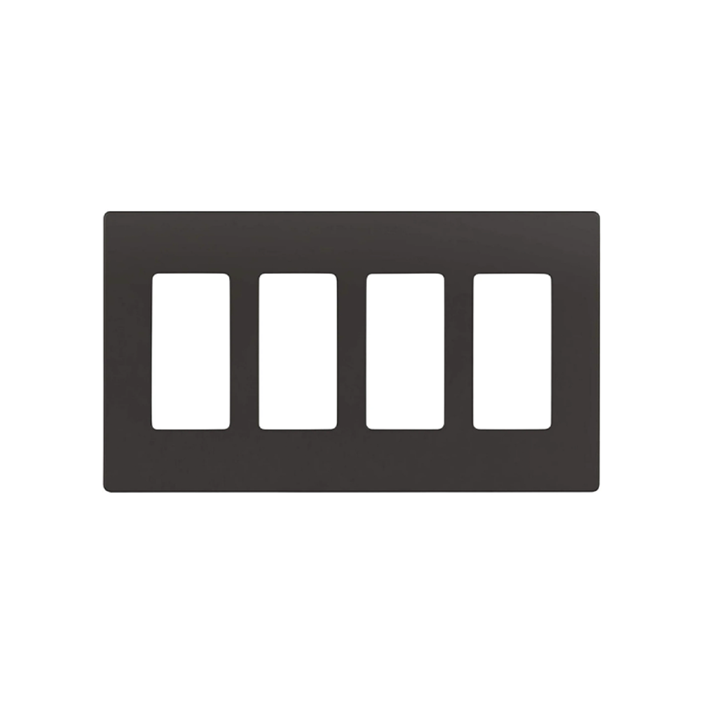 Screwless Decorator Four-Gang Wall Plate Dark Bronze Finish