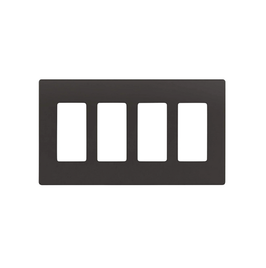 Screwless Decorator Four-Gang Wall Plate Dark Bronze Finish