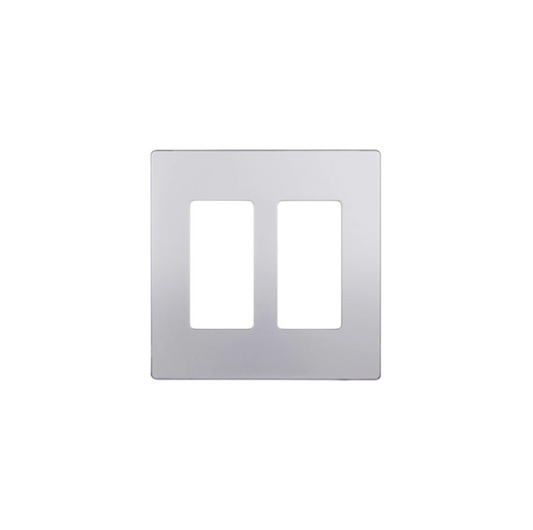 Screwless Decorator Two-Gang Wall Plate Silver Finish