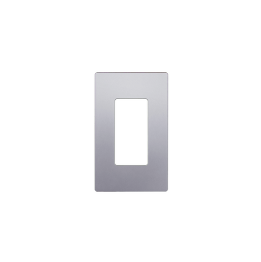 Screwless Decorator One-Gang Wall Plate Silver Finish